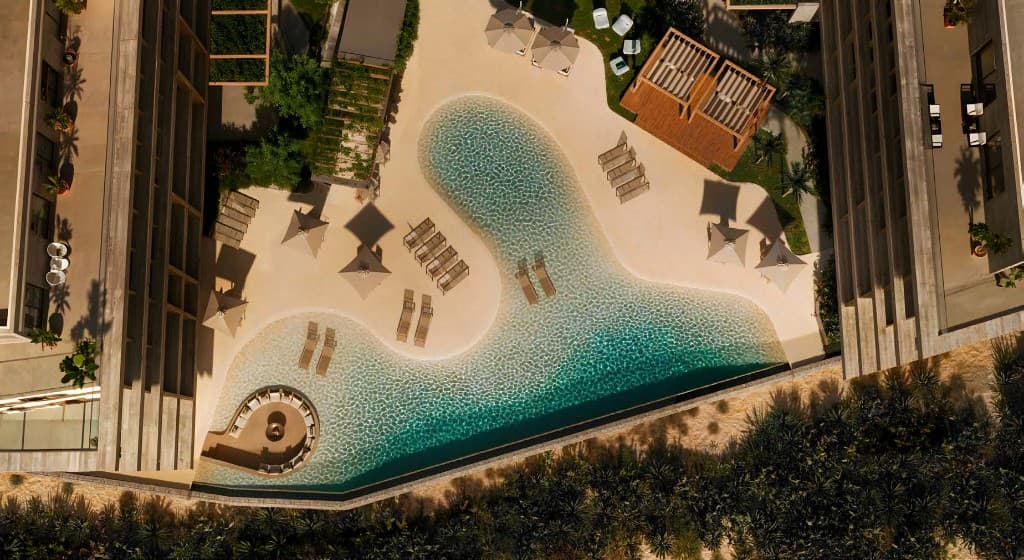 Piscina Estilo Prainha com Borda Infinita
